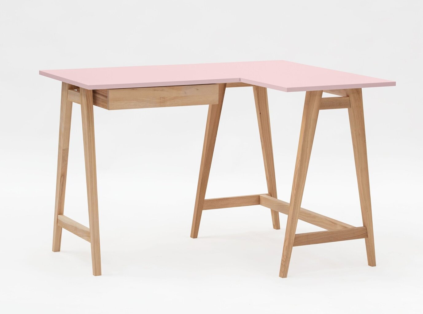 Stūra galds Luka, 115x85 cm, rozā cena un informācija | Datorgaldi, rakstāmgaldi, biroja galdi | 220.lv