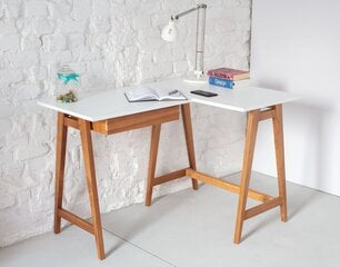 Stūra galds Luka, 115x85 cm, rozā цена и информация | Компьютерные, письменные столы | 220.lv