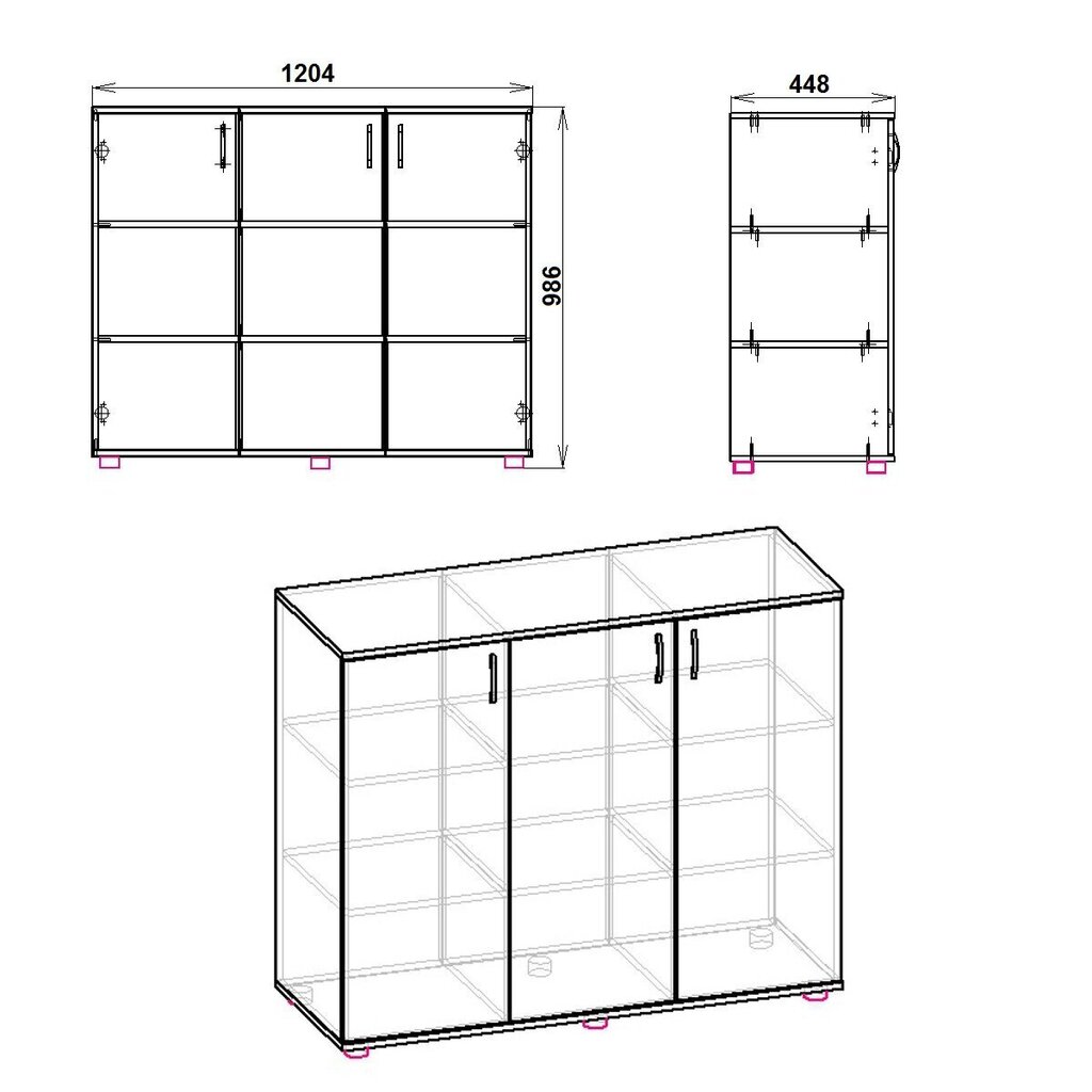 Kumode Kompanit 3D, balta cena un informācija | Kumodes | 220.lv