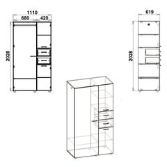 Шкаф Shkaf -19, коричневый цена и информация | Шкафы | 220.lv