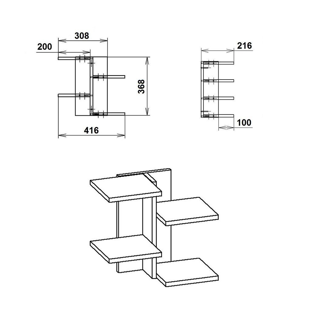 Plaukts Kompanit, brūns цена и информация | Plaukti | 220.lv