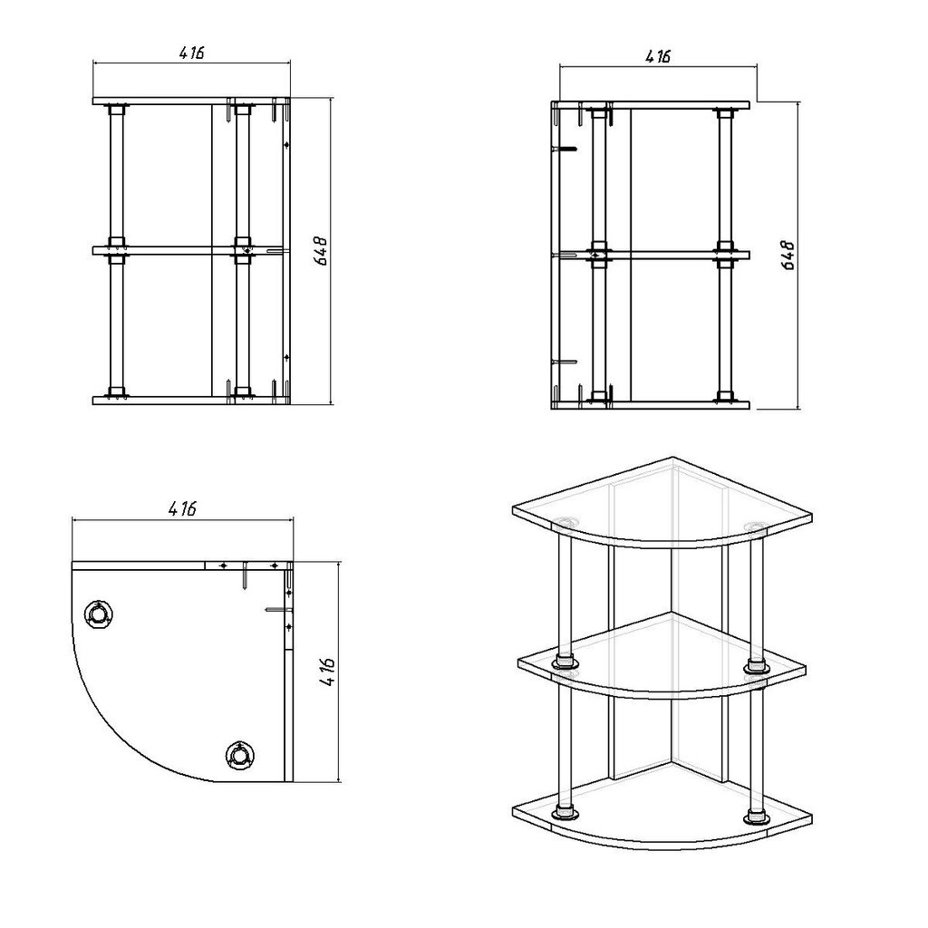 Plaukts Kompanit P-10, brūns цена и информация | Plaukti | 220.lv