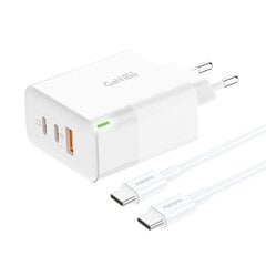 Foneng Wall charger GAN65 GaN - USB + 2xType C - PD 65W 3A with Type C to Type C white цена и информация | Зарядные устройства для телефонов | 220.lv