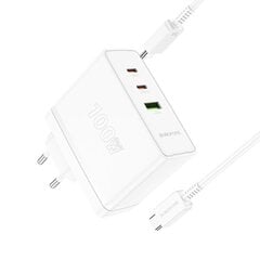 Borofone Wall charger BN11 Imperial - USB + 2xType C - QC 3.0 PD 100W with Type C to Type C cable white цена и информация | Зарядные устройства для телефонов | 220.lv