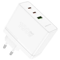 Borofone Wall charger BN11 Imperial - USB + 2xType C - QC 3.0 PD 100W white цена и информация | Зарядные устройства для телефонов | 220.lv