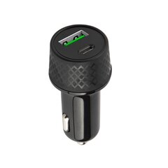 Forever car charger 1xUSB 2,4A + 1xUSB-C PD 45W LA-04 black цена и информация | Зарядные устройства для телефонов | 220.lv