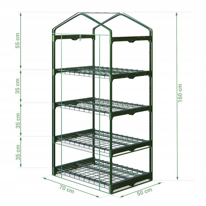 Mini siltumnīca-stādaudzētava Polytunnel 1,4 m² 50x70 cm ​ cena un informācija | Siltumnīcas | 220.lv