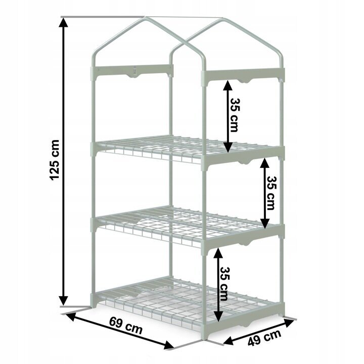 Mini siltumnīca-stādaudzētava Plonos 0,69 x 0,49 m x 125 cm cena un informācija | Siltumnīcas | 220.lv