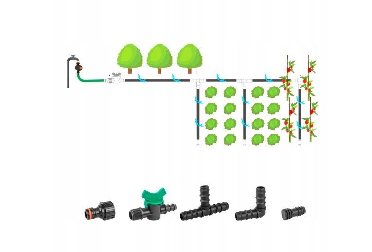 Irigācijas sistēmas komplekts Fluxar Home U102, 100 m цена и информация | Laistīšanas sistēmas | 220.lv
