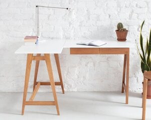 Stūra galds Luka, 135x85 cm, rozā cena un informācija | Datorgaldi, rakstāmgaldi, biroja galdi | 220.lv