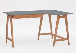Stūra galds Luka, 135x85 cm, pelēks cena un informācija | Datorgaldi, rakstāmgaldi, biroja galdi | 220.lv