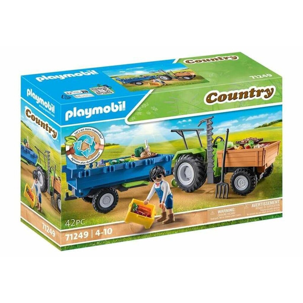 71249 Playmobil Traktors ar piekabi cena un informācija | Konstruktori | 220.lv