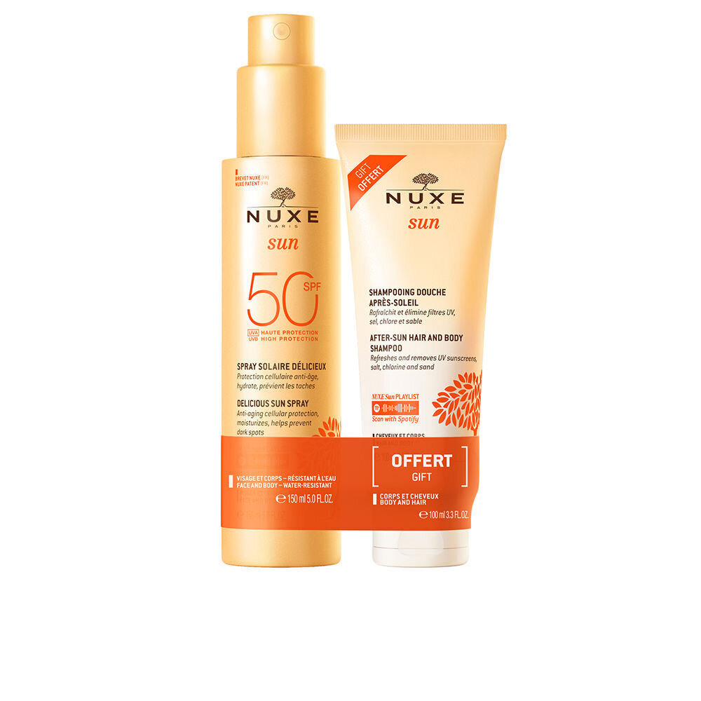 Komplekts Nuxe Sun: aizsargkrēms pret saules stariem SPF50, 150 ml + šampūns, 100 ml cena un informācija | Sauļošanās krēmi | 220.lv