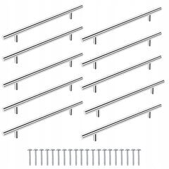 10 шт Мебельная ручка арочная Серебро 96 мм + винты цена и информация | Ручки для мебели | 220.lv