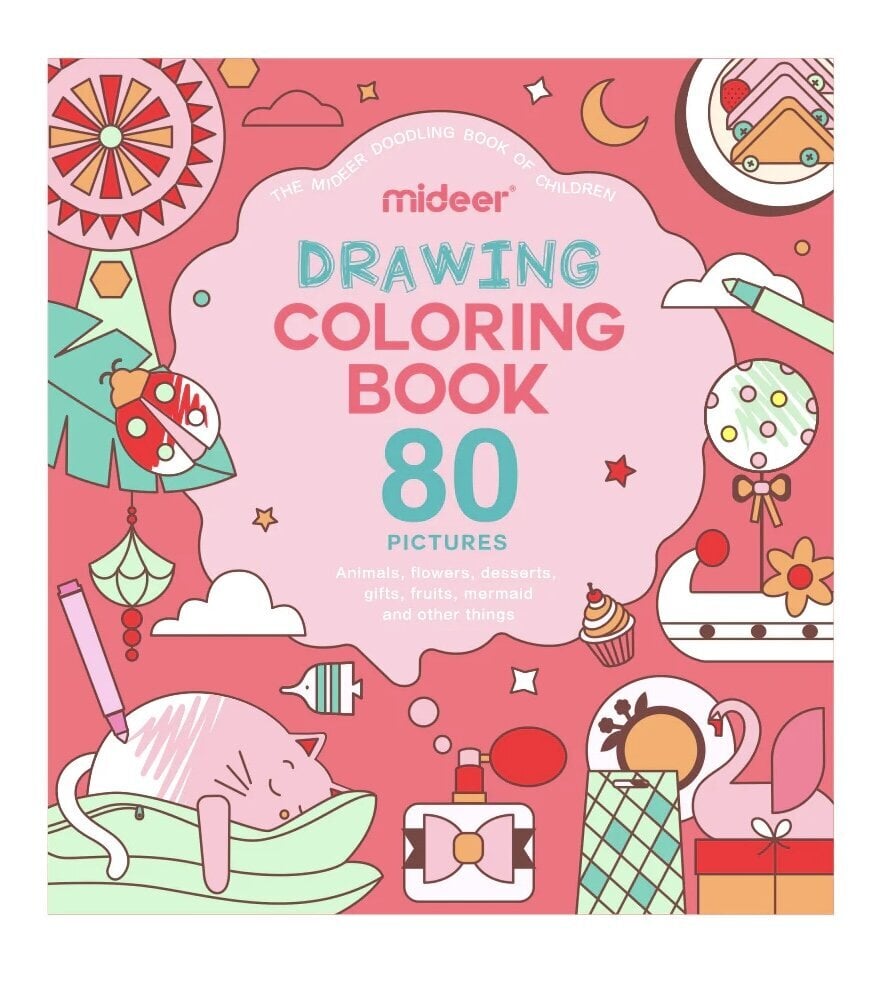 Mideer drawing coloring book 80 pictures цена и информация | Krāsojamās grāmatas | 220.lv