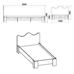 Кровать Kompanit, 100x205,8 см, коричневая цена и информация | Кровати | 220.lv