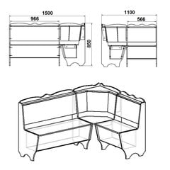 Кухонный уголок Родос, коричневый цена и информация | Комплекты мебели для столовой | 220.lv