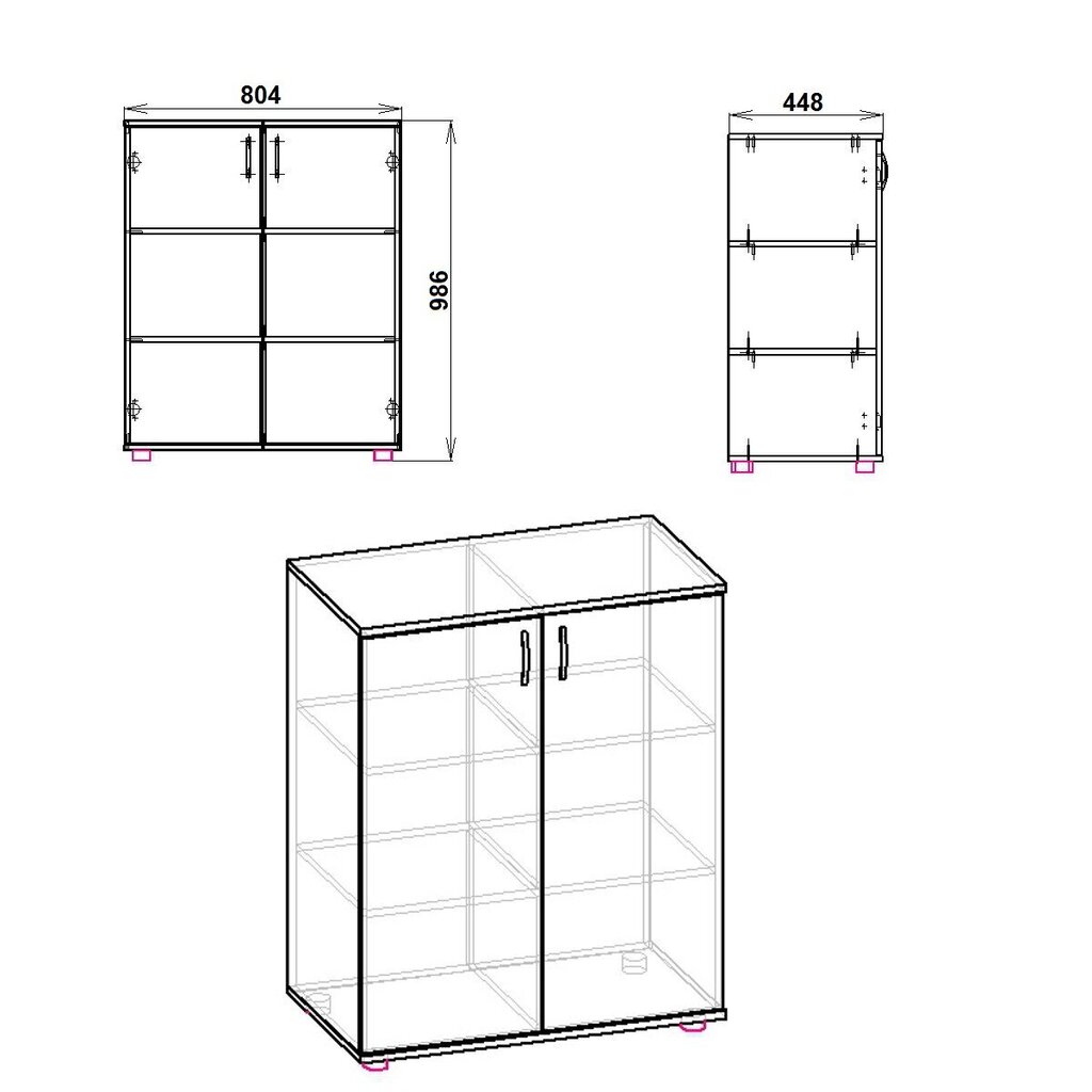 Kumode 2D, brūna cena un informācija | Kumodes | 220.lv