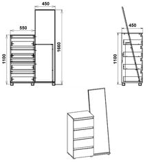 Kumode ar spoguli Kompanit, brūna цена и информация | Комоды | 220.lv