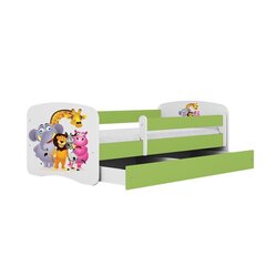 Zaļa gulta babydreams bez atvilktnes, ar matraci 180/80 cena un informācija | Bērnu gultas | 220.lv