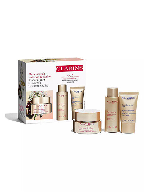 Sejas kopšanas komplekts Clarins Nourishing &amp; Revitalising Essentials sievietēm: dienas krēms, 50 ml + nakts krēms, 50 ml + sejas krēms, 15 ml cena un informācija | Sejas krēmi | 220.lv