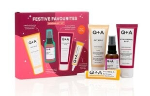 Kosmētikas komplekts Q+A Festive Favourites: sejas mazgāšanas līdzeklis, 75 ml + sejas serums, 30 ml + sejas krēms, 75 ml + acu zonas krēms, 15 ml cena un informācija | Sejas ādas kopšana | 220.lv