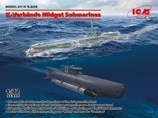 Līmējošais modelis ICM S020 K-Verbände Midget Submarines Seehund and Molch 1/72 cena un informācija | Līmējamie modeļi | 220.lv