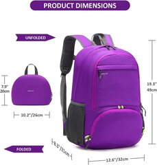 Складной сверхлегкий компактный рюкзак MRPLUM 30 л, фиолетовый цена и информация | Спортивные сумки и рюкзаки | 220.lv