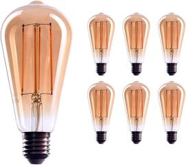 Лампочка накаливания X Edison с цоколем E26 и регулируемой яркостью, теплый белый цвет 2000 K, 6 шт. цена и информация | Лампочки | 220.lv