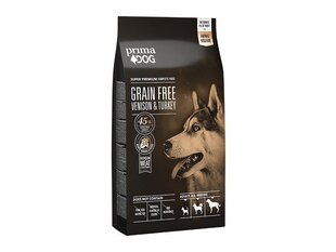 Беззерновой сухой корм для чувствительных собак с олениной и индейкой Prima Dog, 20 кг цена и информация | Сухой корм для собак | 220.lv