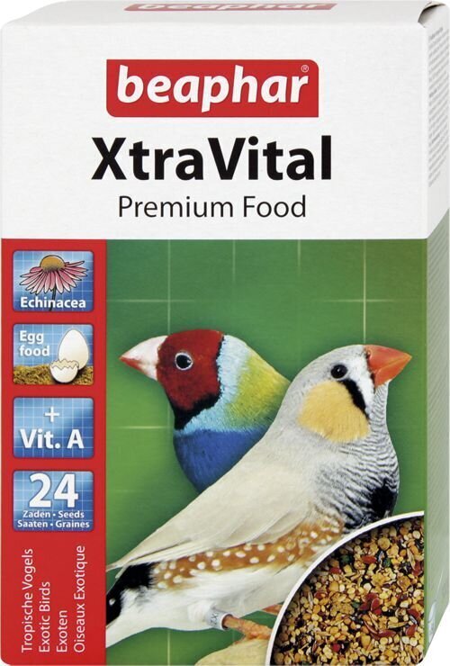 Barība eksotiskiem putniem Beaphar Xtra Vital, 500 g цена и информация | Putnu barība | 220.lv