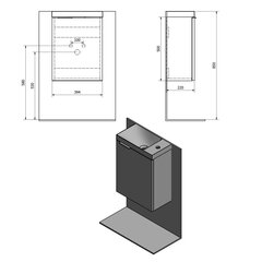 Шкафчик под умывальник Latus X, коричневый цена и информация | Шкафчики для ванной | 220.lv