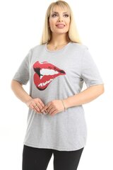T-krekls sievietēm R145-PI-46, pelēks cena un informācija | Blūzes, sieviešu krekli | 220.lv