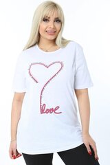 Белая футболка с короткими рукавами R141-48 цена и информация | Женские футболки | 220.lv