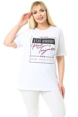 Белая хлопковая блузка с короткими рукавами R138-48 цена и информация | Женские футболки | 220.lv