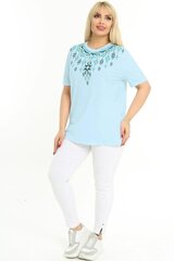 Женская синяя футболка из натурального хлопка. R146-ZY-46 цена и информация | Женские блузки, рубашки | 220.lv