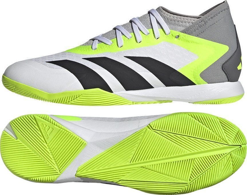 Futbola apavi Adidas Predator Accuracy.3 IN, 46 2/3. izmērs, balti/zaļi cena un informācija | Futbola apavi | 220.lv