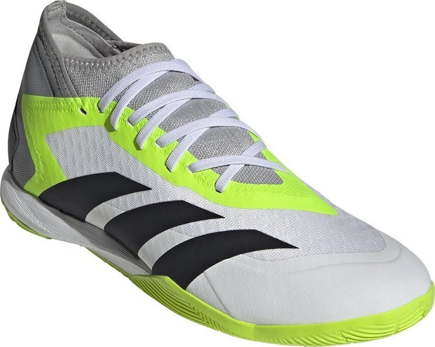 Futbola apavi Adidas Predator Accuracy.3 IN, 46 2/3. izmērs, balti/zaļi cena un informācija | Futbola apavi | 220.lv