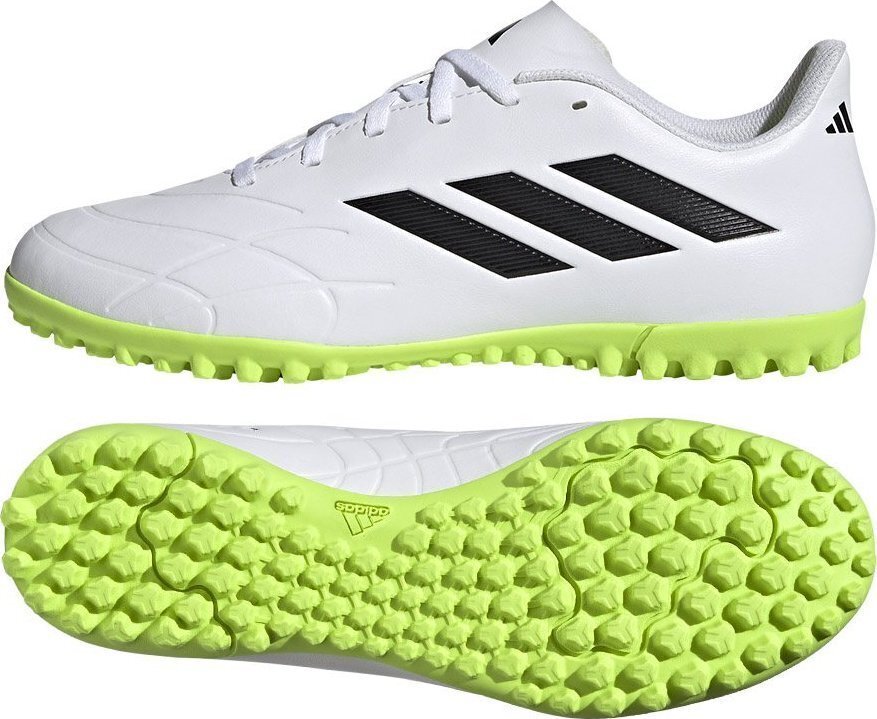 Futbola apavi Adidas Copa Pure.4 TF, 41 1/3. izmērs, balti/zaļi cena un informācija | Futbola apavi | 220.lv
