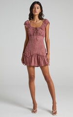 Женское мини-платье в стиле бохо SHOPWO, красное/пятнистое цена и информация | Платья | 220.lv