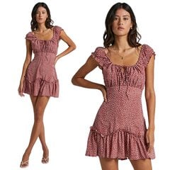 Женское мини-платье в стиле бохо SHOPWO, красное/пятнистое цена и информация | Платья | 220.lv