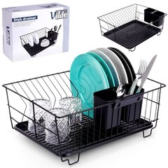подставка для сушки посуды, черная, 40x33x17 см цена и информация | Кухонные принадлежности | 220.lv