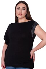 Черная асимметричная блузка с короткими рукавами C757-42 цена и информация | Женские блузки, рубашки | 220.lv