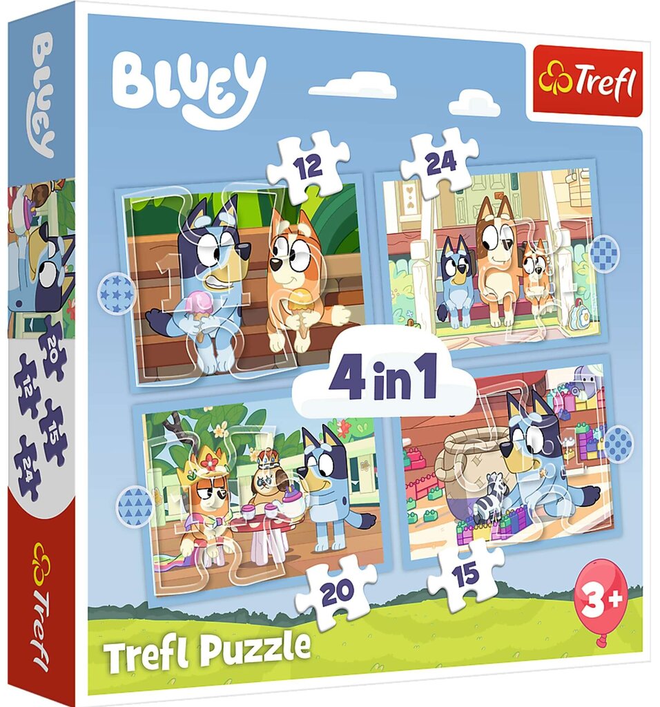 Puzle Trefl Bluey, 4in1 цена и информация | Puzles, 3D puzles | 220.lv