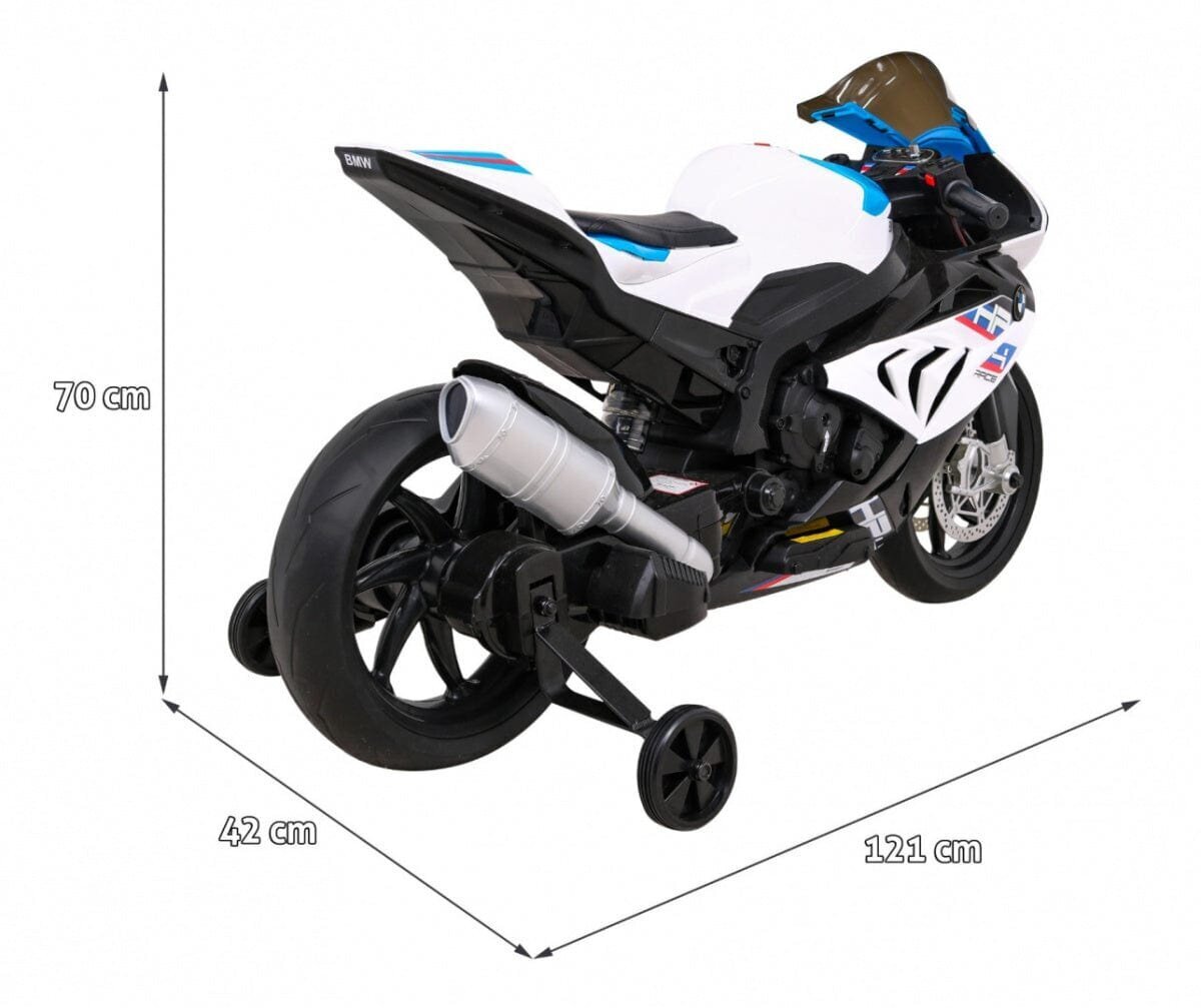 Elektriskais motocikls bērniem BMW HP4, balts cena un informācija | Bērnu elektroauto | 220.lv