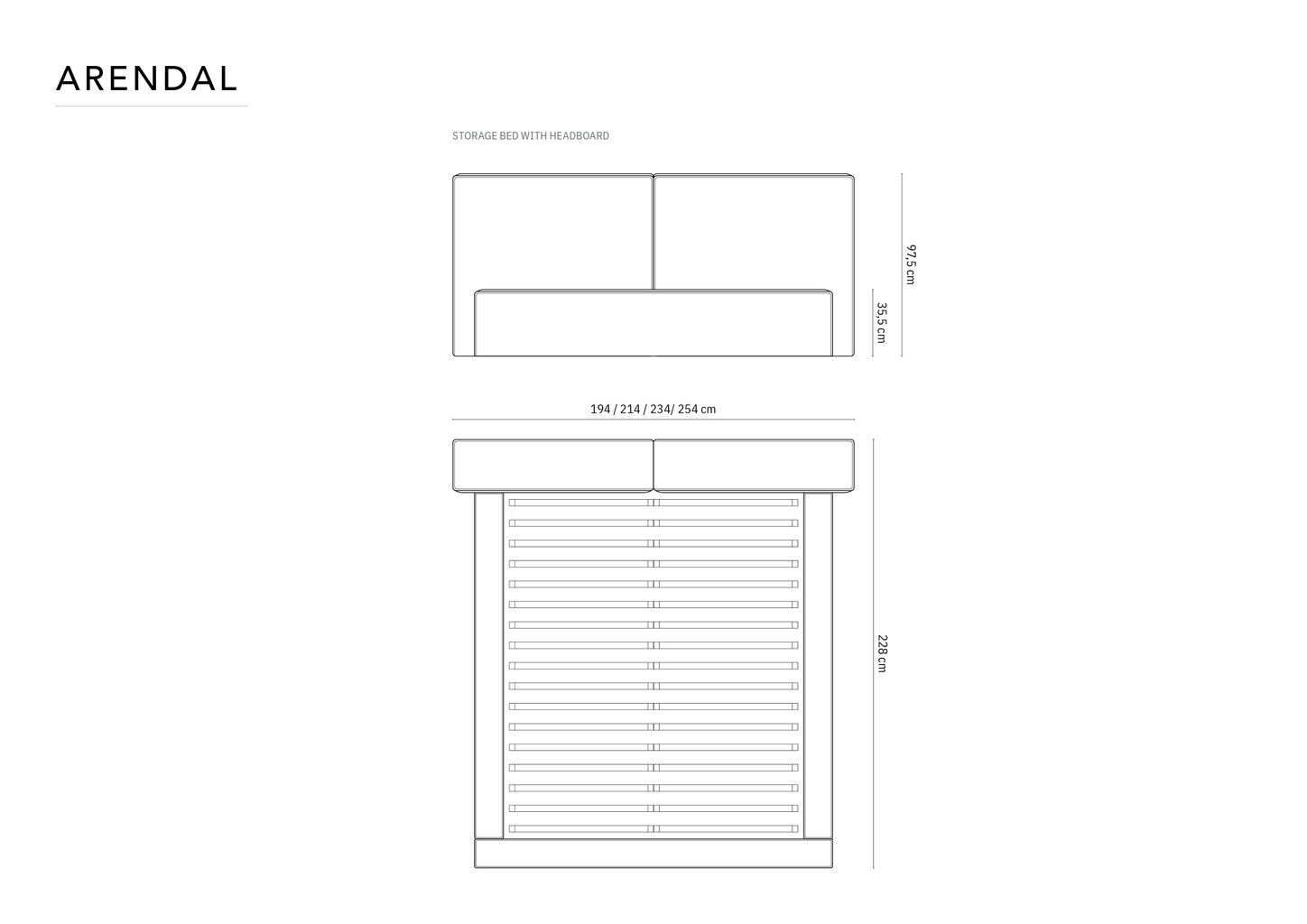 Gulta Cosmopolitan Design Arendal, 140x200 cm, melna cena un informācija | Gultas | 220.lv