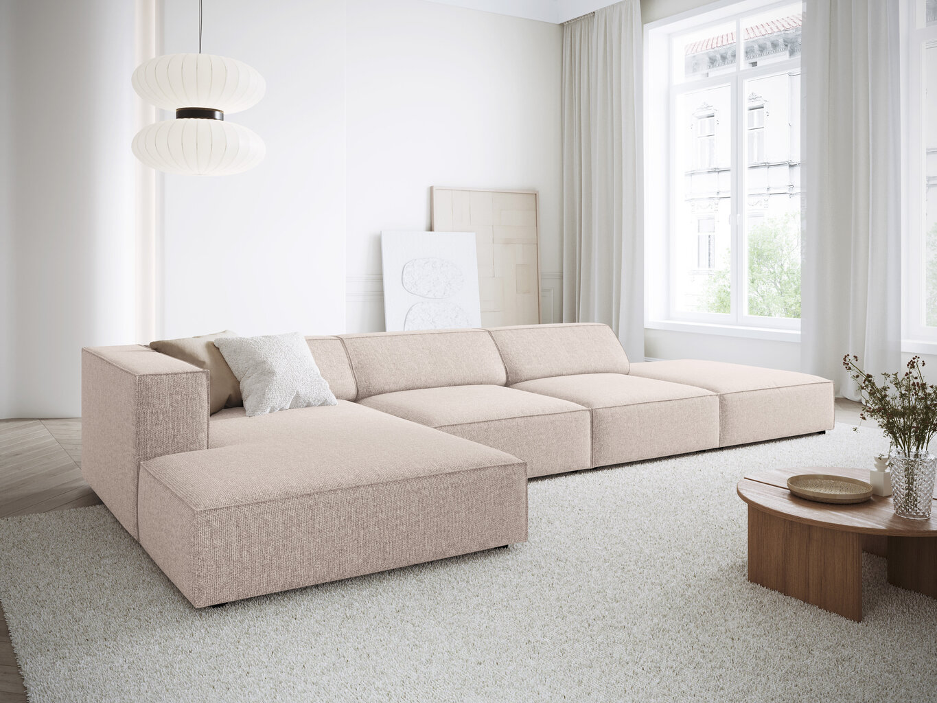 Mīksts stūrītis Cosmopolitan Design Arendal 5, bēšs cena un informācija | Stūra dīvāni | 220.lv