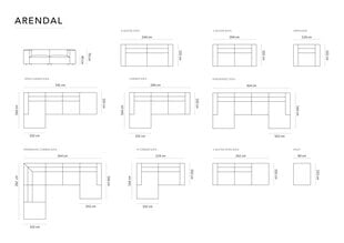 Stūra dīvānss Cosmopolitan Design Arendal, melns цена и информация | Угловые диваны | 220.lv