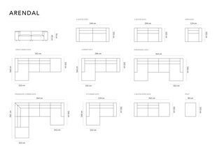 Stūra dīvānss Cosmopolitan Design Arendal, pelēks cena un informācija | Stūra dīvāni | 220.lv