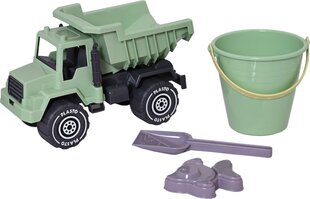 Smilšu rotaļlietu komplekts ar kravas automašīnu Plasto, 4 gab. cena un informācija | Ūdens, smilšu un pludmales rotaļlietas | 220.lv